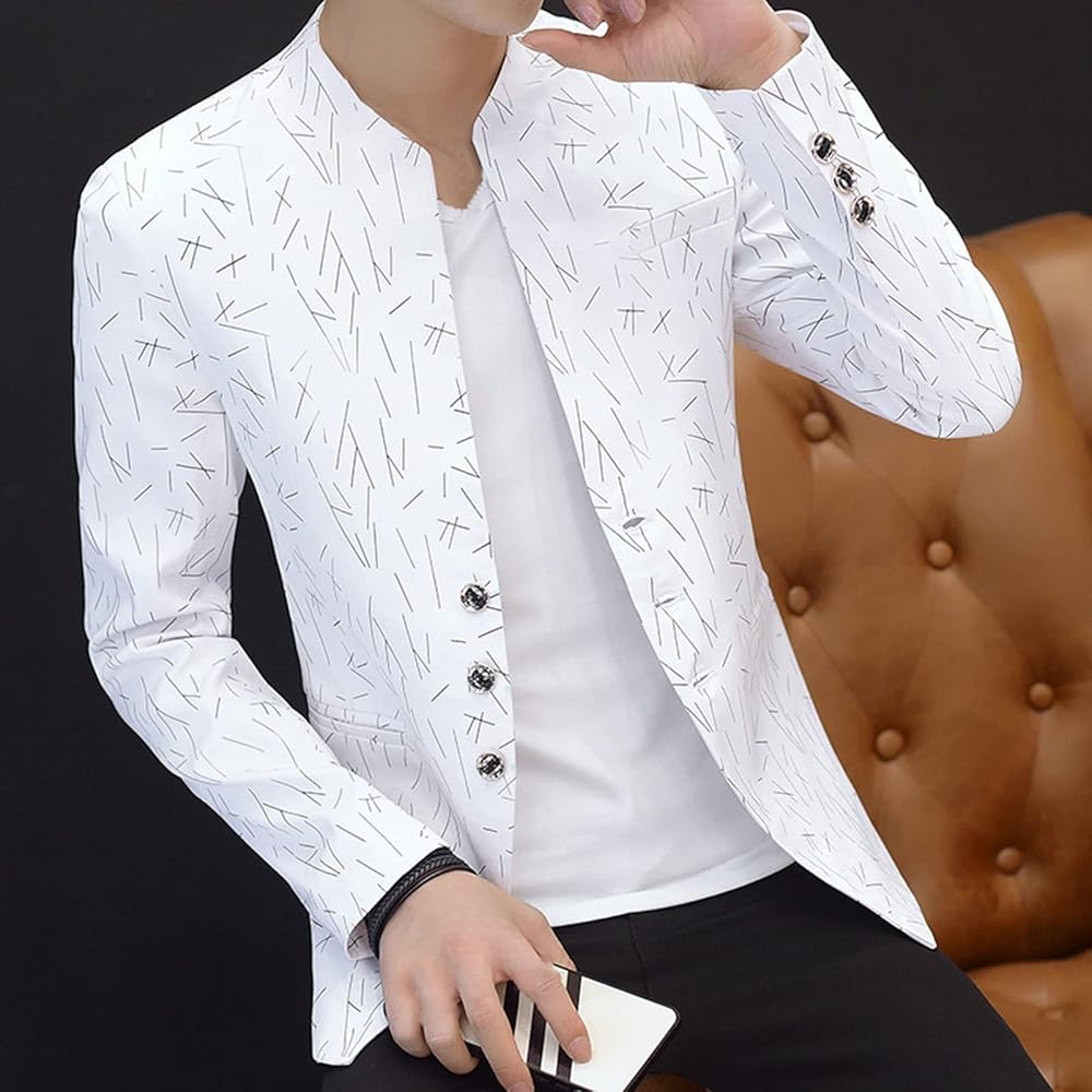 【BOHEMSEO】WAIST TIED SINGLE BLAZER Oversized woven blazer with single button closure and collar