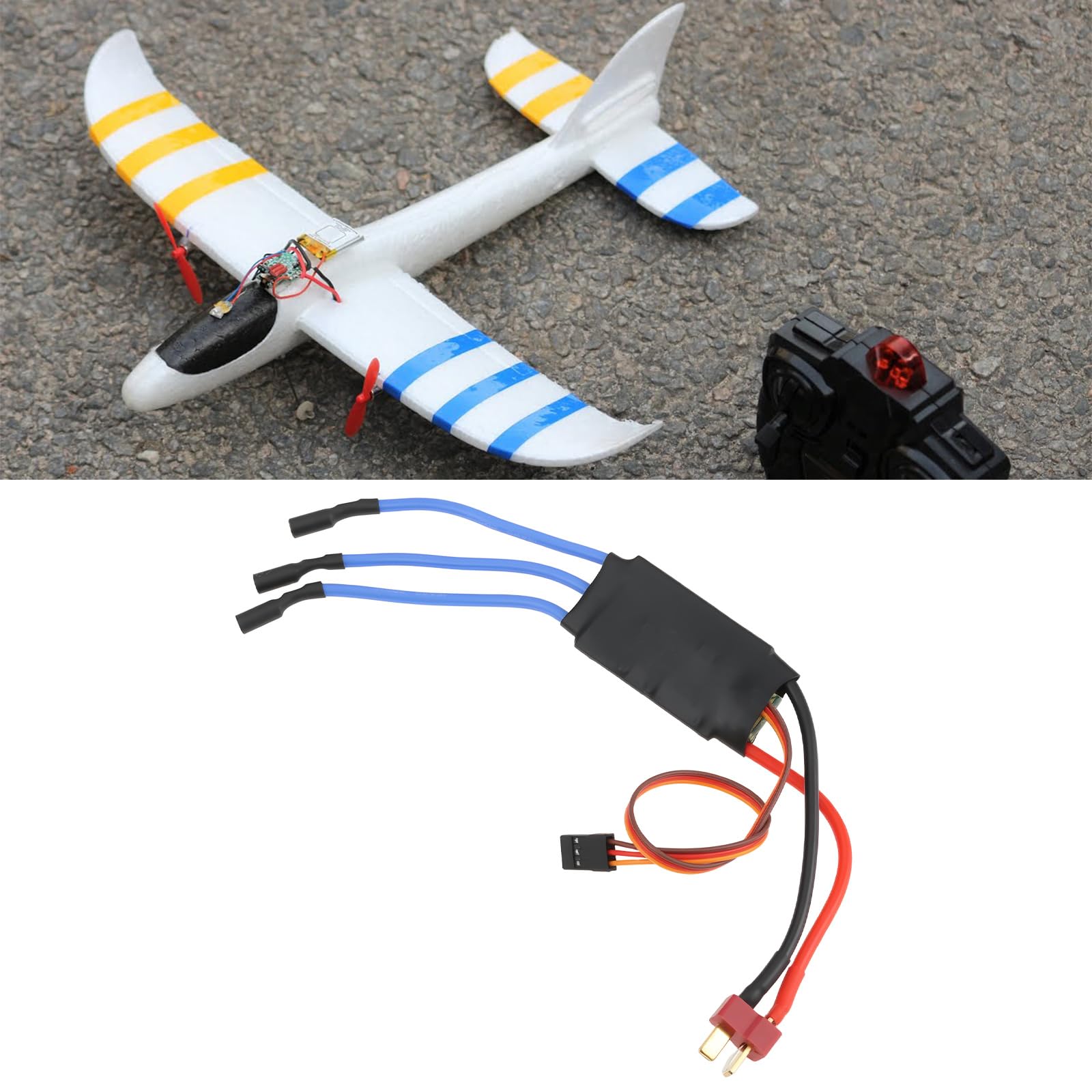 ECSiNG Controlador de Velocidad eléctrico ESC sin escobillas PWM de 30 A 2-4 s 8 kHz con BEC para Aviones RC