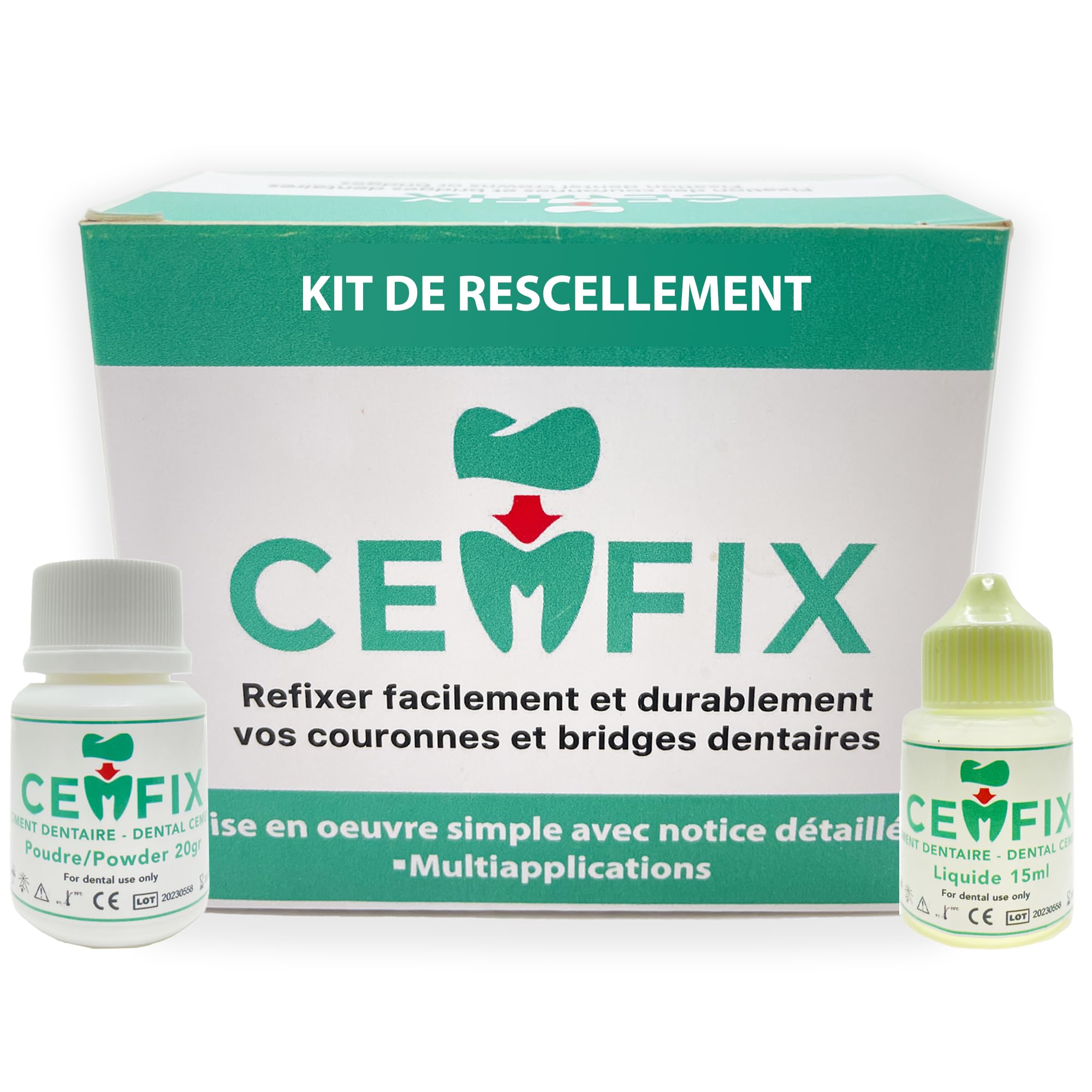Nouveau produit dentaire pour refixer couronnes et bridges dentaires-Fixation et adhérence maximale garantie