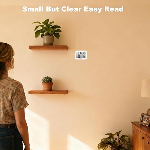 Miniatura 3 de Paquete de 2 monitores higrómetros de temperatura, termómetro interior y sensor de humedad con notificaciones de aplicación, mini termómetro