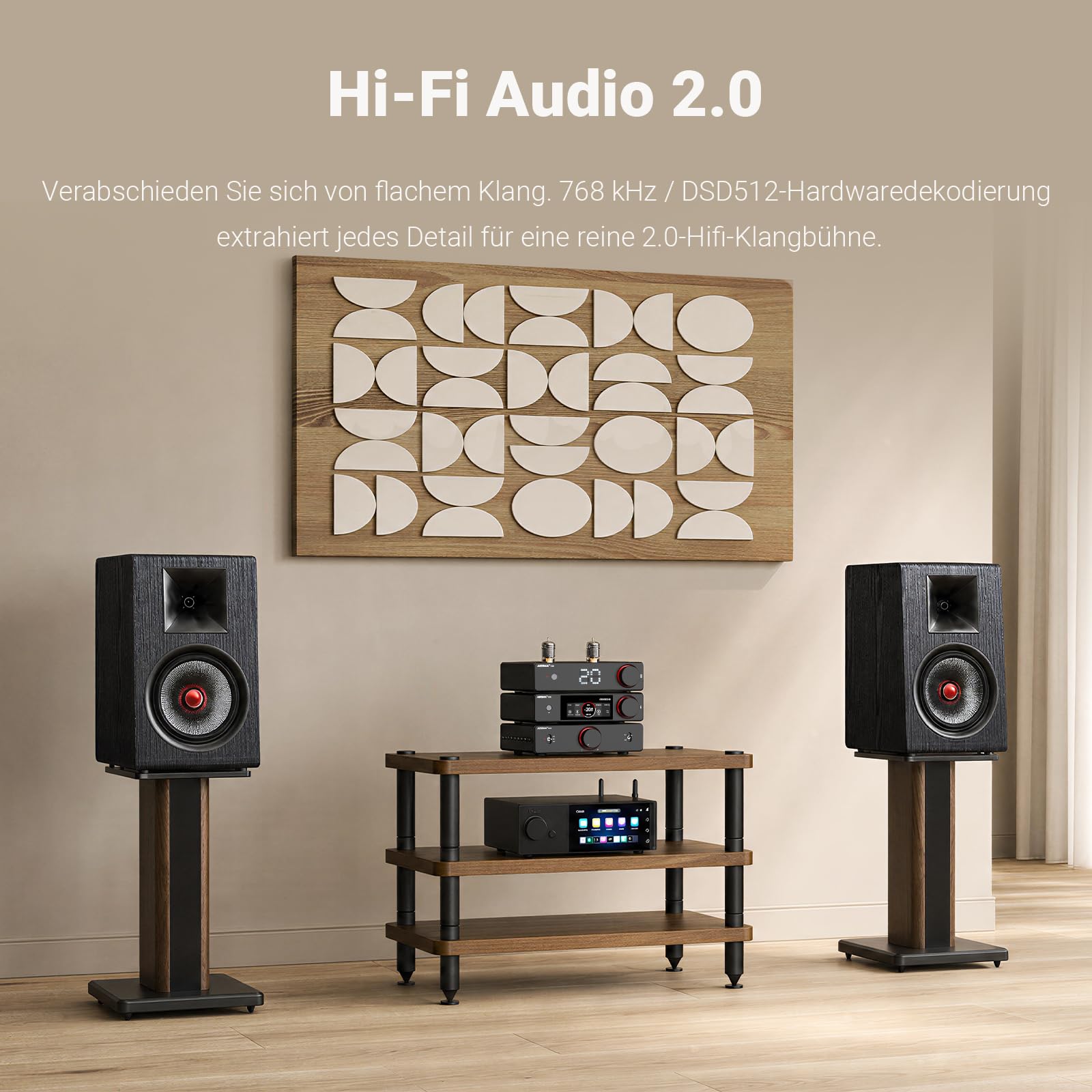 AIYIMA D20 Vollsymmetrischer Hifi-DAC mit zwei DAC-Chips ES9039Q2M AK4493S | XMOS XU316 Desktop-DAC,Bluetooth mit LDAC,ARC-Eingang,XLR-Ausgang,dynamisches VU-Meter,UAC 1.0/2.0 Gaming-DAC für PS5&Switch