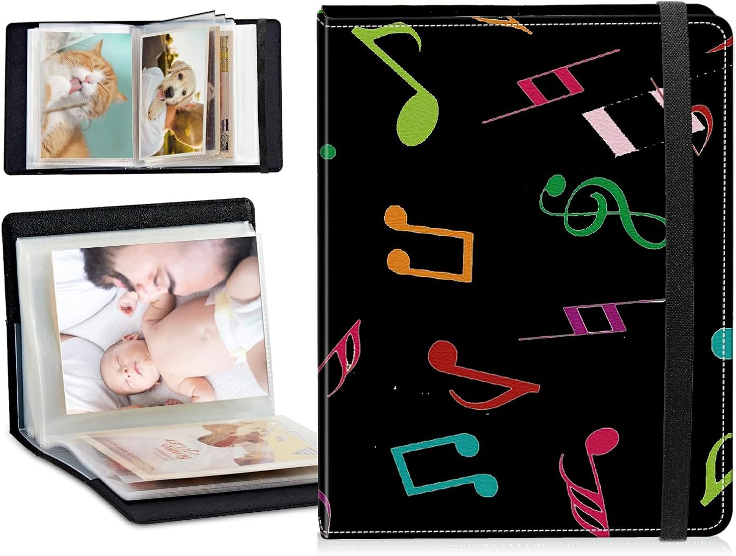 Amazon.com: Small Photo Album 4x6 Shows 120 Photos, Music Notes Mini ...