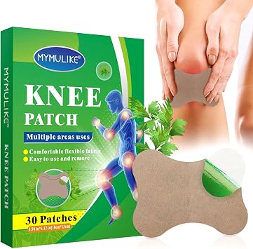 MYMULIKE 30 Count Knee Patch, Warming Herbal Plaster Heat Patches, Extra Strength Wormwood Extract Sticker of Joint for Knee, Back, Neck, Shoulder
