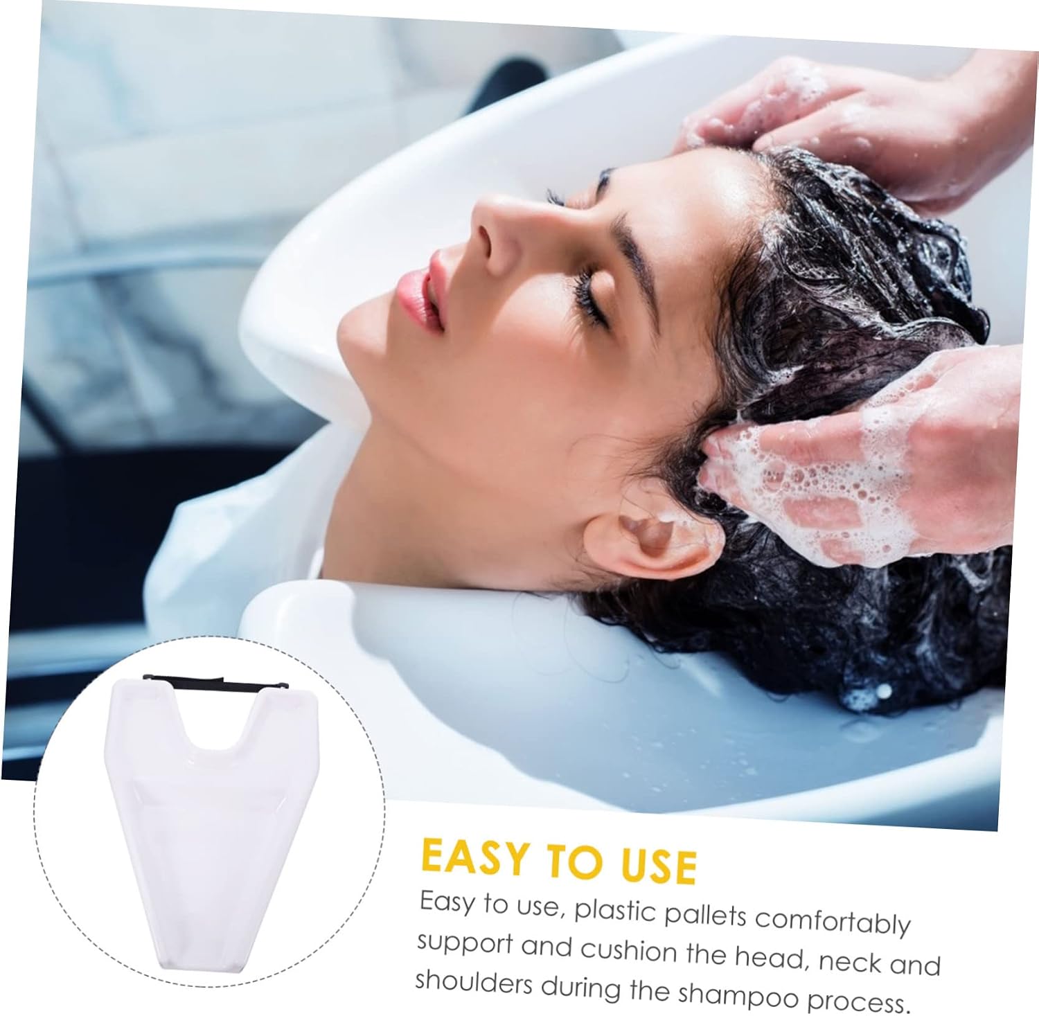Hair Backwash Basin Hose Portable Plastic Sink for Shampooing Comfortable Neck Rest for Salon Use