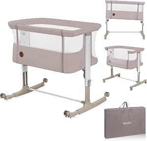 LIONELO Aurora - Lit Bébé 3en1 - Réglable En Hauteur Et Inclinaison   Matelas Et Sac Inclus Gris Anthracite Cko54 2 Frb4