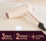 Sèche-Cheveux Remington Pro Series AC9140P T|Studio Thermaluxe, avec Cordon en Tissu Anti-Enchevêtrement, Bonus - Concentrateur & Clips de Sectionnement, Sèche-Cheveux, Rose Poudré