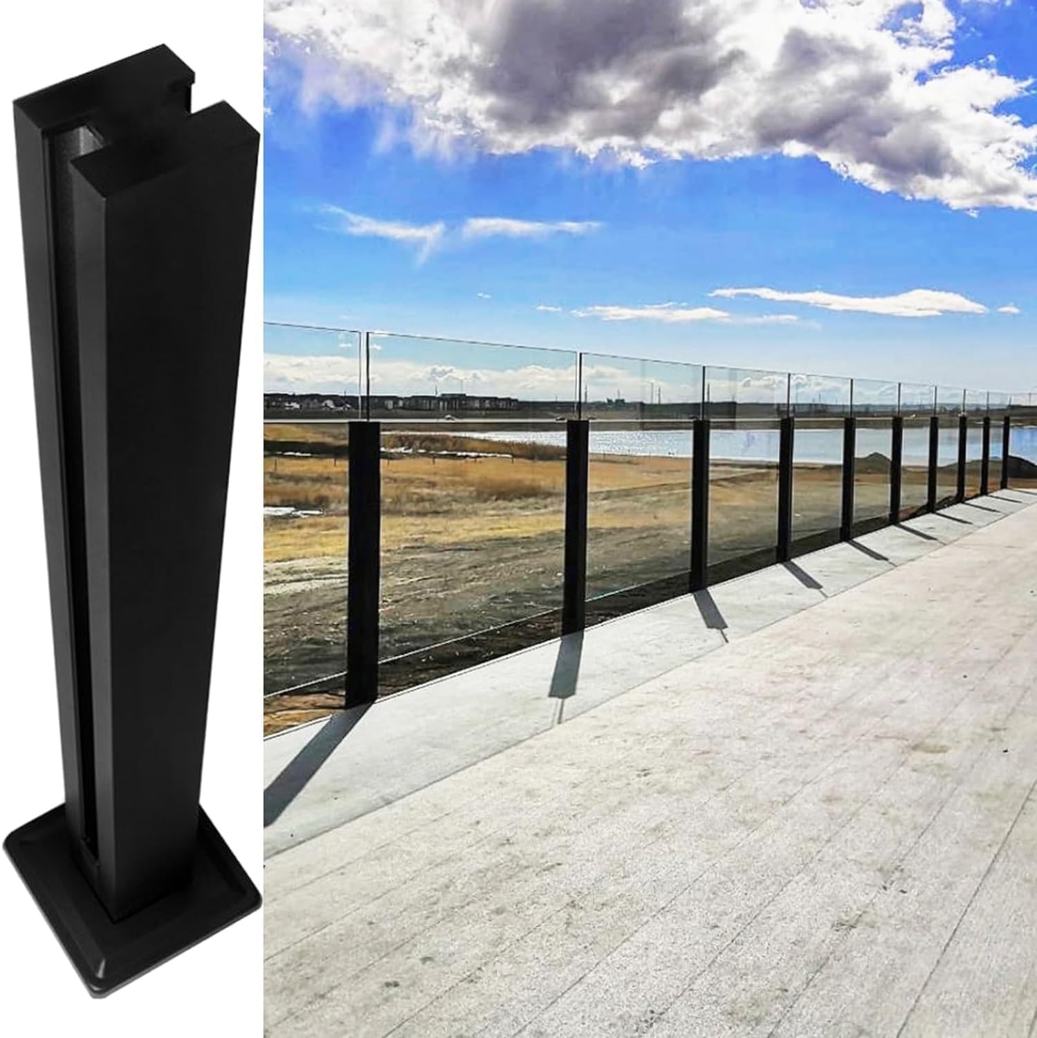 Poteaux de balustrade en verre de 85cm pour sécuriser sans occulter la lumière du jour