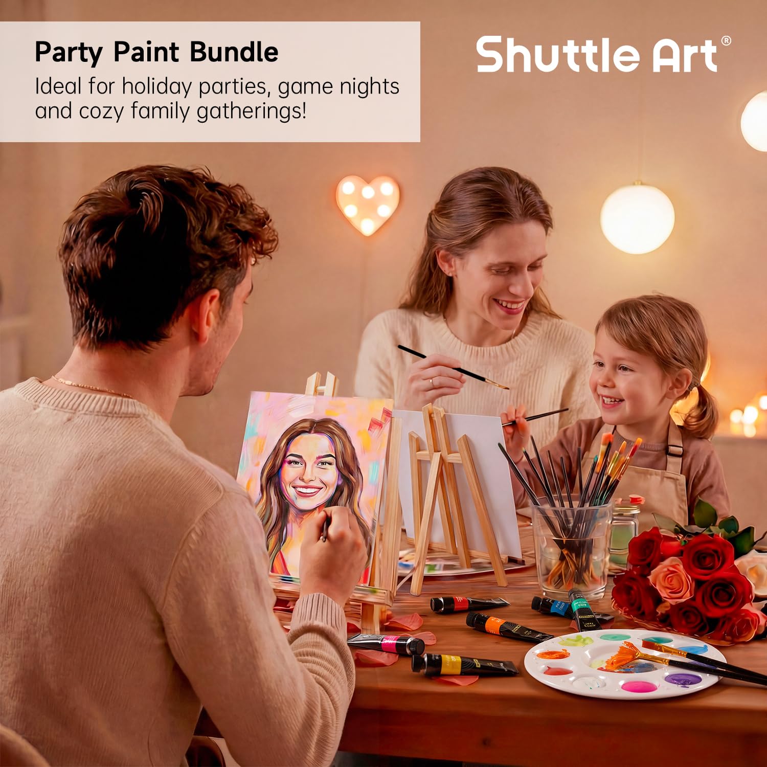 Shuttle Art Zestaw 87 farb akrylowych ze sztalugami