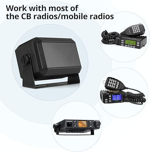 Miniatura 7 de Radioddity Mini altavoz externo para radio móvil transceptor de coche, 5 W universal portátil, cable de alimentación de 71 pulgadas, 4 x 4,