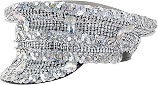 Jeweled Bridal Hat Captain Hat with Crystals Sailor Hat for Wedding Girl Officer Hat for Wedding Bachelorette Party