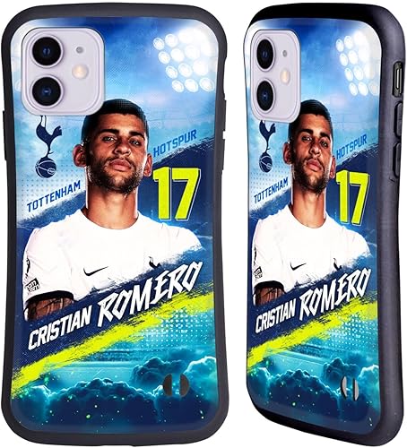 Head Case Designs Officially Licensed Tottenham Hotspur F.C. Cristian Romero 202324 First Team Hybrid Case Compatible with Apple iPhone 11