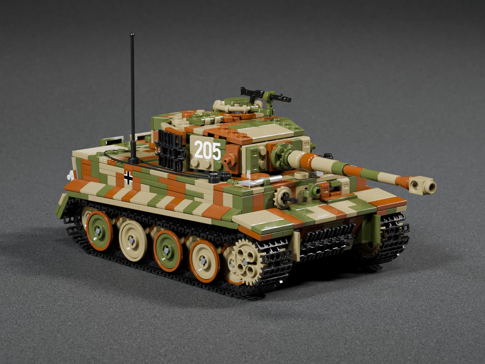 Buildarmy WW2 tedesco Tiger 1 E versione tardiva in mimetico, set di mattoncini per costruzione di modelli, 1157 pezzi
