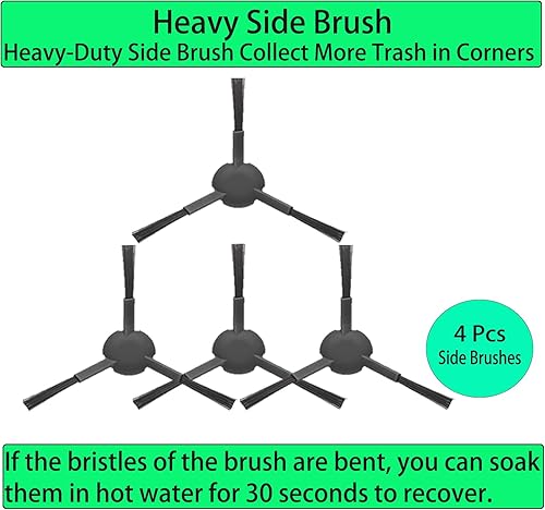 Miniatura 4 de Piezas de repuesto para Dreametech D10s Plus Robot Aspirador, 1 cepillo principal, 4 cepillos laterales, 2 filtros, 2 almohadillas de trapeador, 2