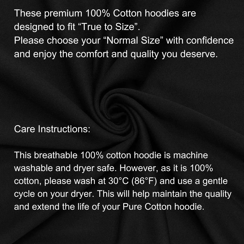 picontshirt Sweat à Capuche Mammoth 100% Coton Épais – Hoodie Unisexe, Tailles S à 5XL, Couleurs Noir & Gris