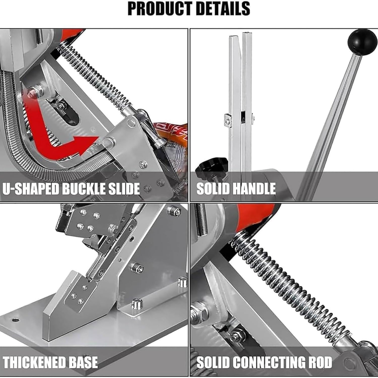 Sausage Clipper Clipping Machine,Manual U-Shape Commercial Sausage Sealing Machine,Bag Tying Cutting Machine,with 4500 U-Shape Clips for Supermarkets (U506y)