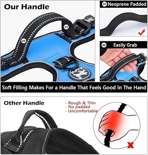 Miniatura 3 de PoyPet - Arnés para perros sin tirones arnés reflectante para perros con correa delantera sin estrangulamiento chaleco acolchado suave y ajustable