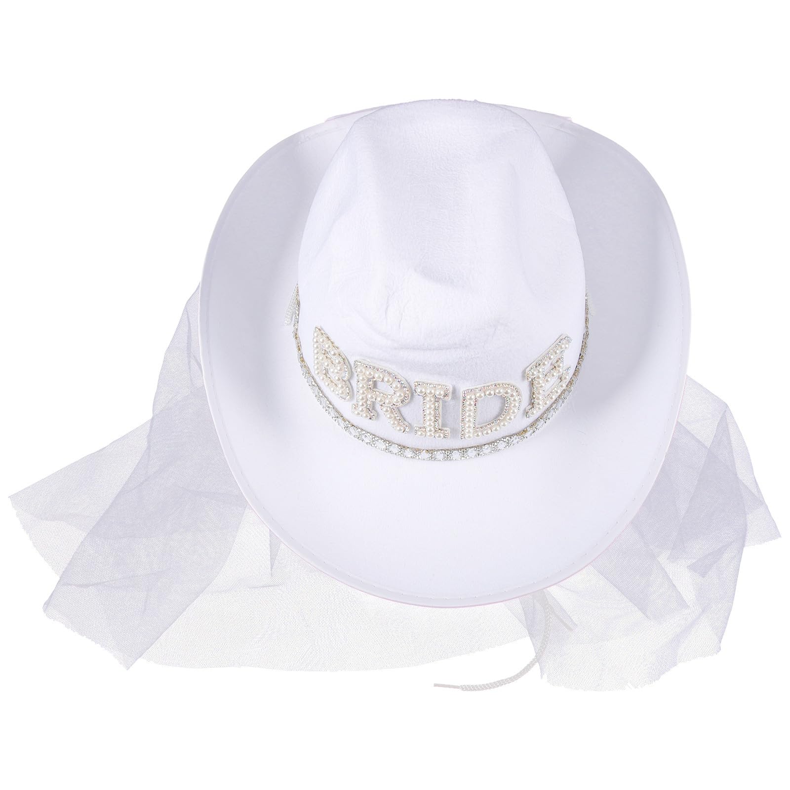 Sombrero de Novia Blanco con Velo para Mujer, Diseño Versátil de Tela Elegante y Chic para Bodas y Despedidas de Soltera