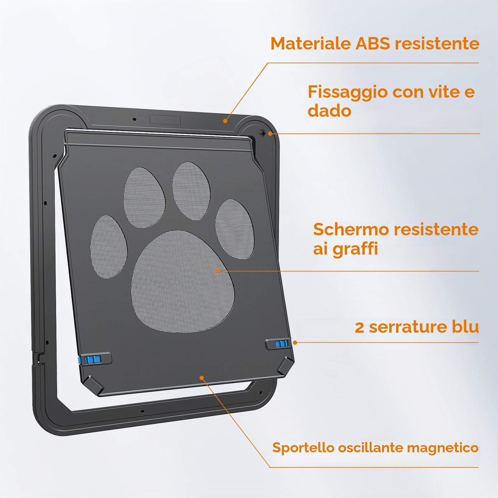 Enjoying Porta Zanzariera Per Cane, 31 x 36 cm Porta Passaggio, Facile da Installare Chiusura Magnetica Porta per Cani di Medie e Grandi, Bloccabile Zanzariera per Animale Domestico, Nero
