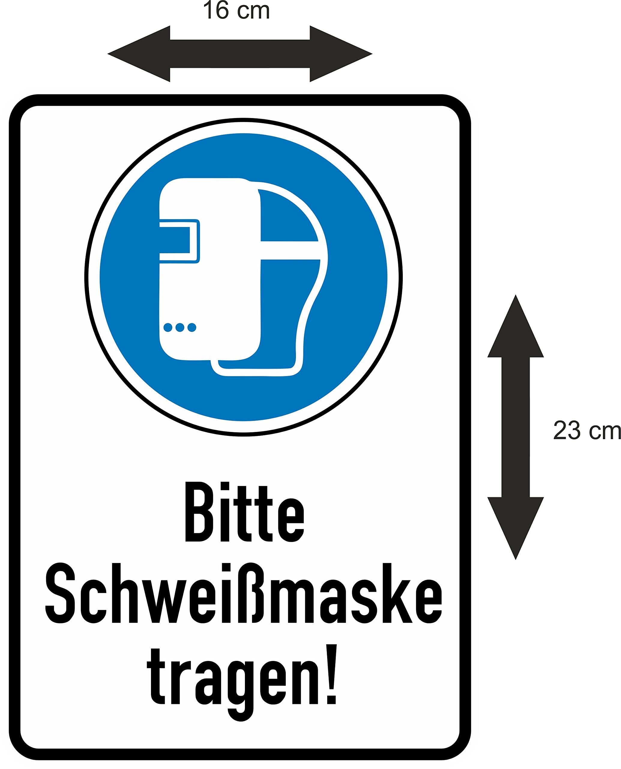 Daged Please Wear Welding Mask Sticker 23 x 16 cm Safety Sign Sticker T-146, White - Image 3