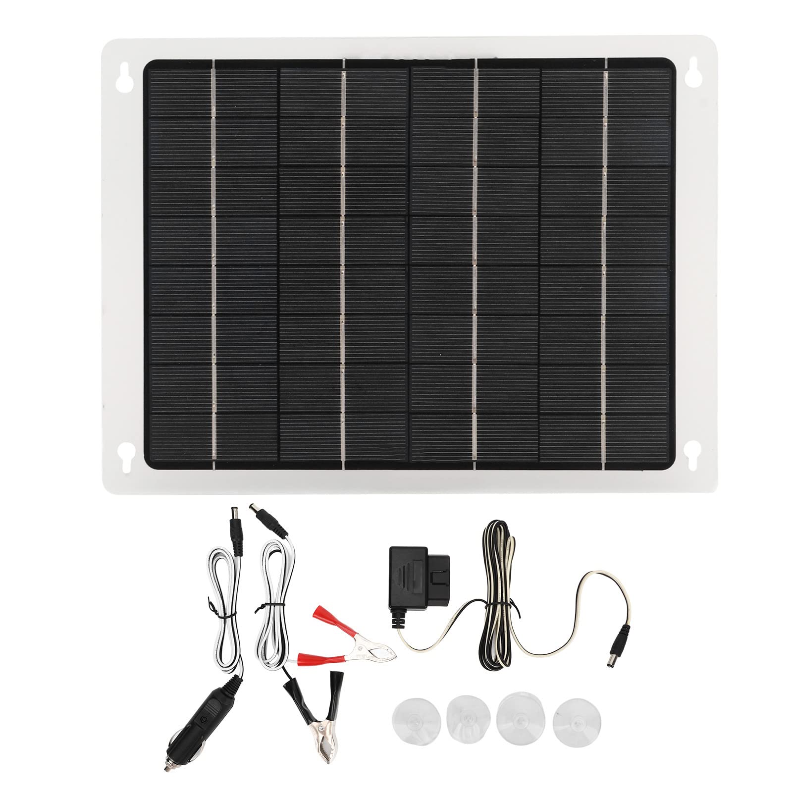 Panel Słoneczny, Polikrzemowy Panel ładowarki Słonecznej 20 W 12 V z Podwójnym Portem ładowania USB i Kablem Obd, do Samochodu, Kampera, łodzi, łodzi, Przyczepy, Kempingu