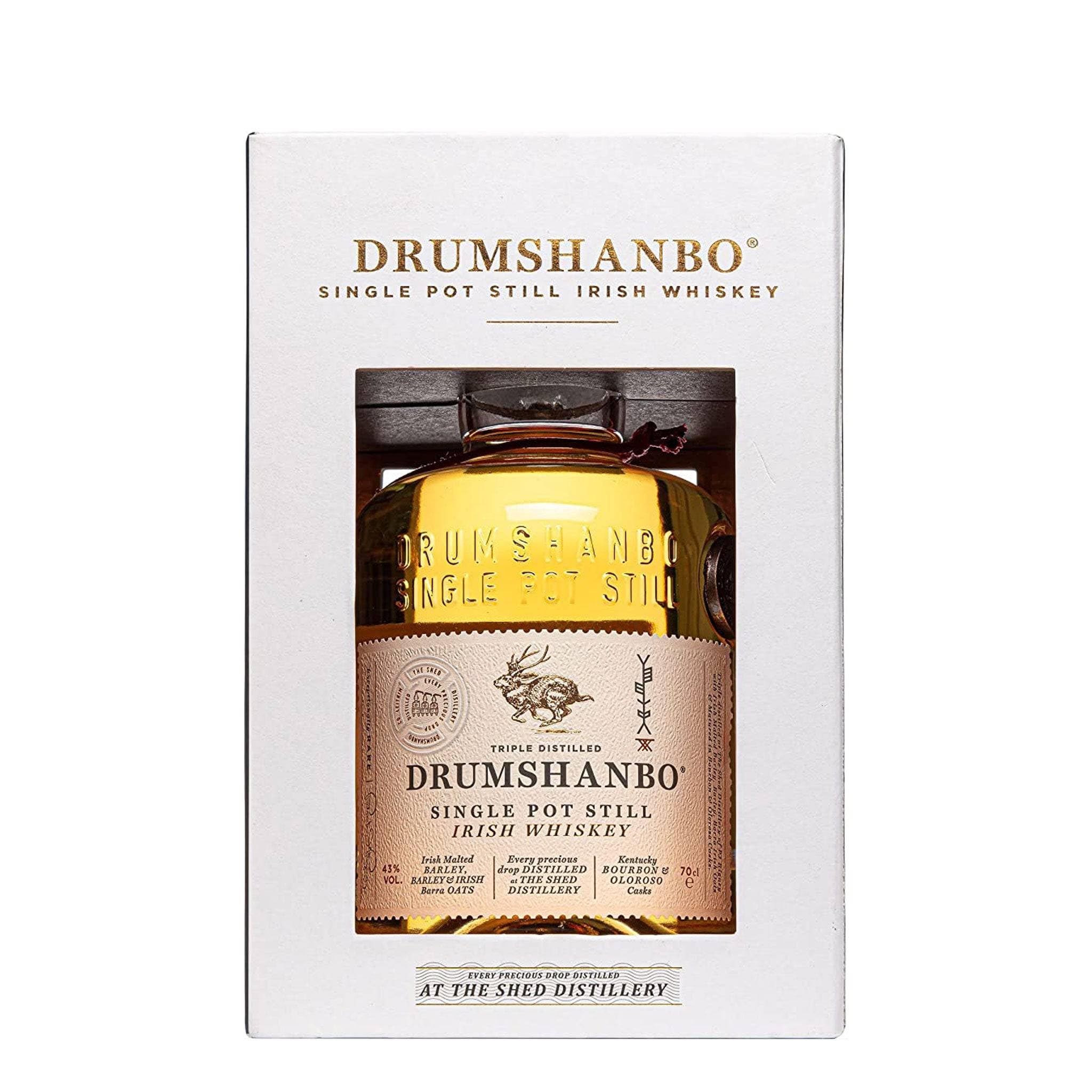 DRUMSHANBO - Single Pot Still Irish Whiskey - 43 % Alcool - Origine : Irlande - Vieilli en fûts de bourbon - 70 cl