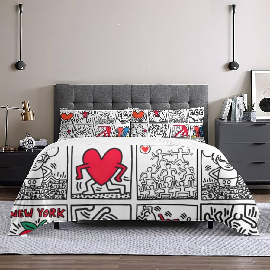 Amazon|キース ヘリング 布団カバー ダブル 3点セット 寝具セット Amazon|キース ヘリング 布団カバー ダブル 3点セット 寝具セット