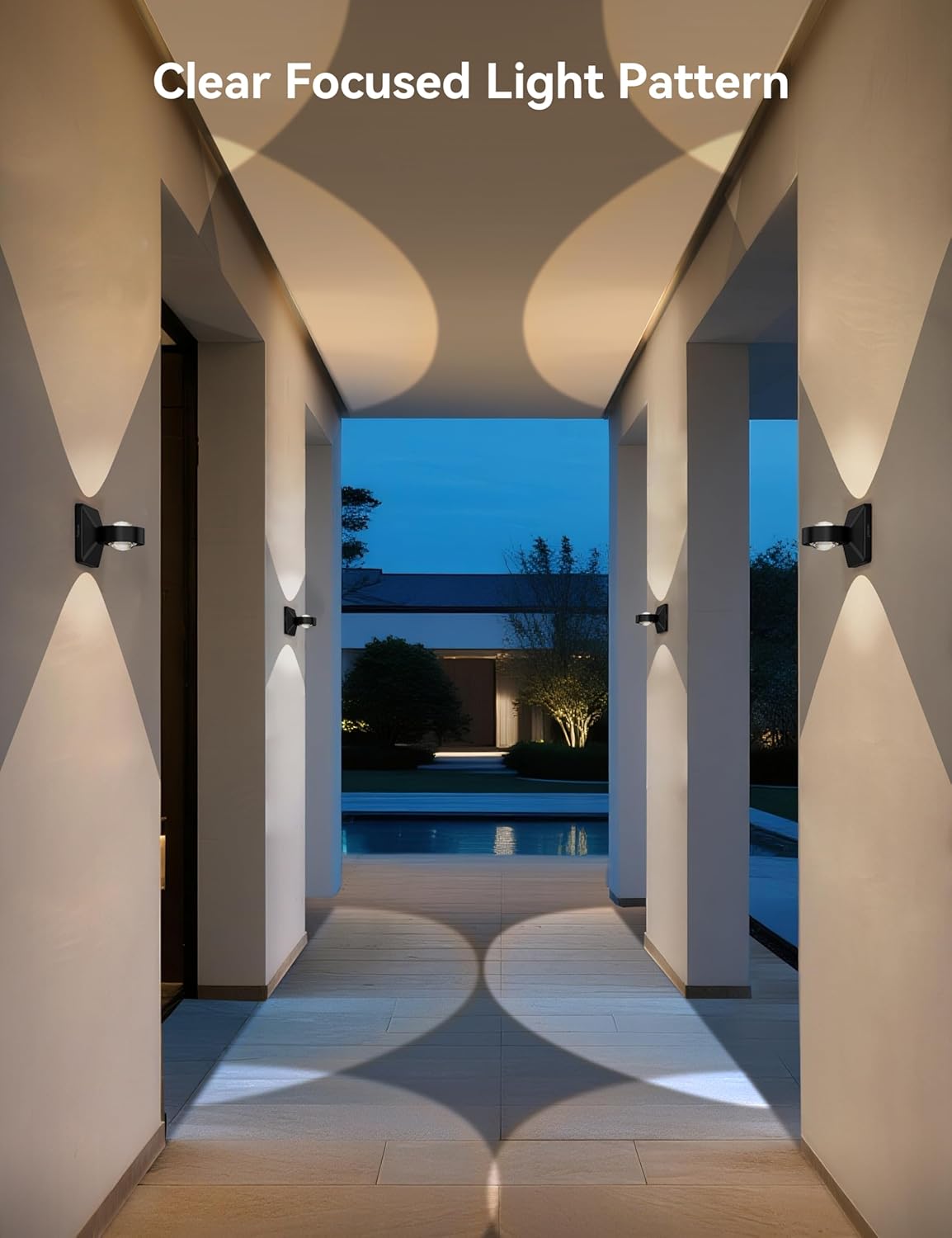Tubicen Exterior Wall Light Modern Outdoor Light Fixture Dimmable IP65 Waterproof Up Down Lights Hardwired 8W Bright LED Black Exterior Wall Sconces for Porch Patio Front Door Garage 3000K