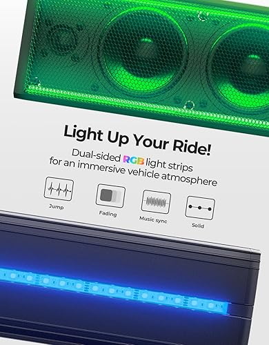 Miniatura 6 de KEMIMOTO Barra de sonido UTV de 6 altavoces, impermeable, sincronización de música, luces multicolor, altavoces SxS de 26 pulgadas, barra de sonido