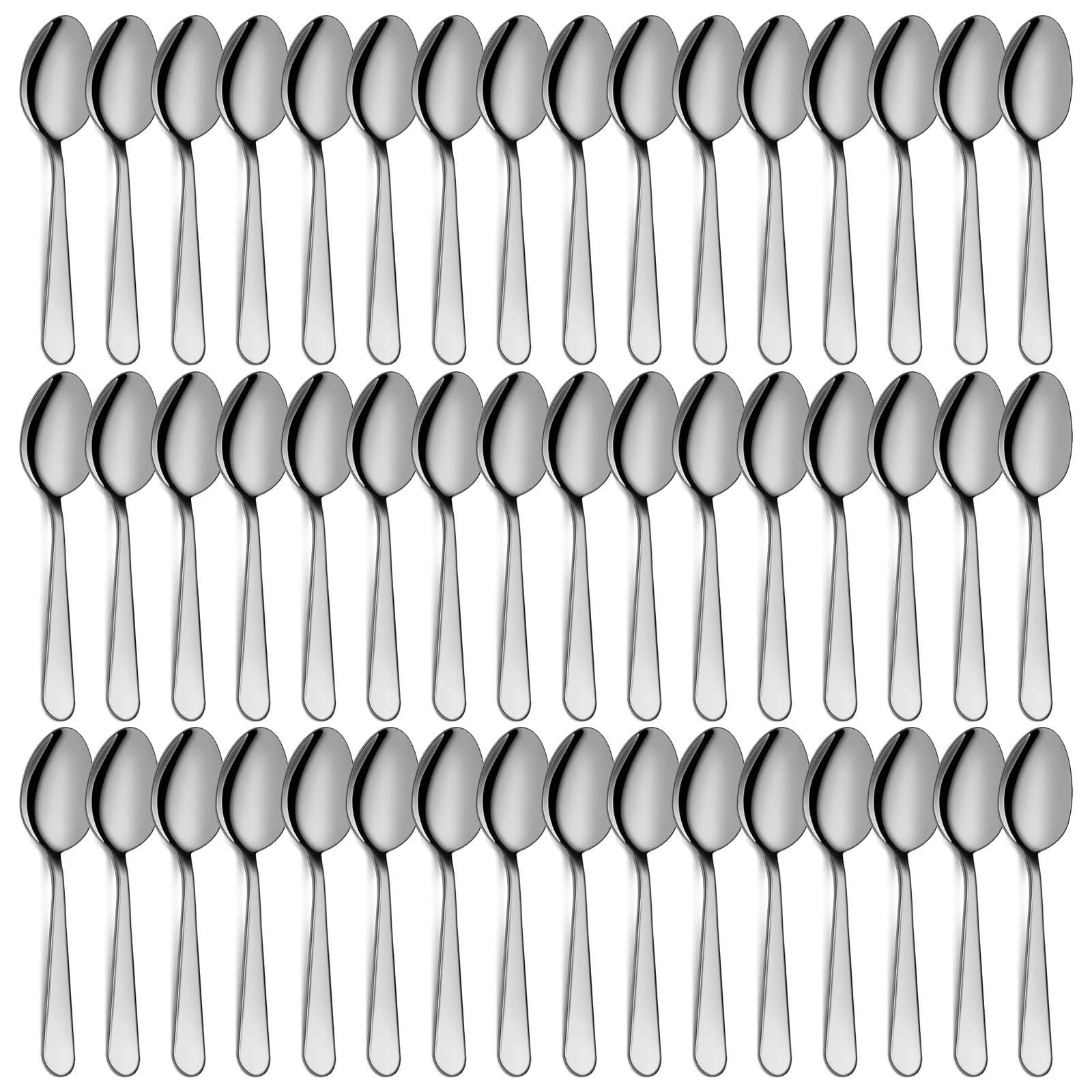 Teaspoons Set of 48, 6 inch Stainless Steel Tea Spoons, Food Grade Cutlery Spoons Set for Tea, Coffee, Use for Home, Kitchen, Restaurant, Dishwasher Safe