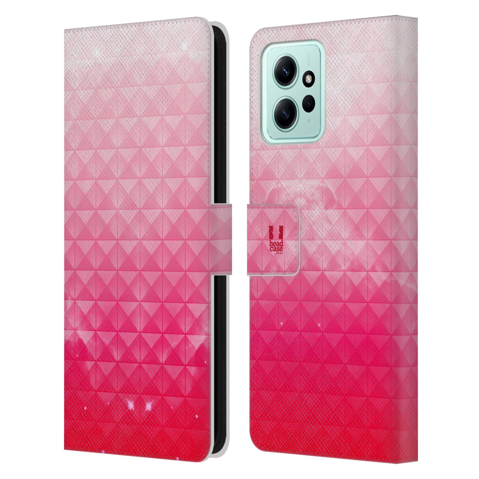 Head Case Designs Printed Strawberry Clouds Studded Ombre Leather Book Wallet Case Cover Compatible with Xiaomi Redmi 12