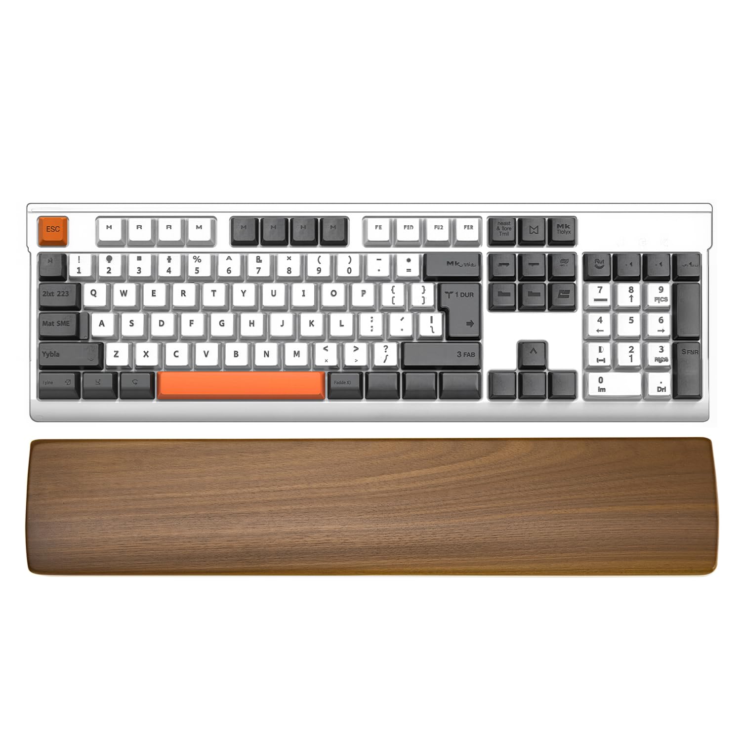Repose-poignet en bois de noyer pour clavier mécanique, design ergonomique pour soulager la douleur au poignet, lisse, sans odeur et facile à nettoyer, soutien du poignet pour coder et jouer