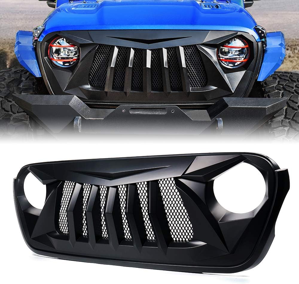 Xprite Matte Black Front Grille Grid Grill w/Mesh