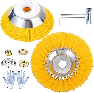 2 PCS Nylon-Unkrautbürste für Motorsense,6 Zoll+8 Zoll 25,4 mm Wildkrautbürste Weed Brush,Hochwertige Wildkrautbürste,Wild Herb Brush,Unkrautbuerste Nylonbürste Profi Unkrautbürste für Freischneider