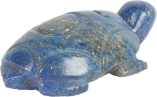Miniatura 4 de GEMHUB Estatua de tortuga de lapislázuli tallada a mano para decoración del hogar aprox. 183.00 quilates, Gema, Lapislázuli natural