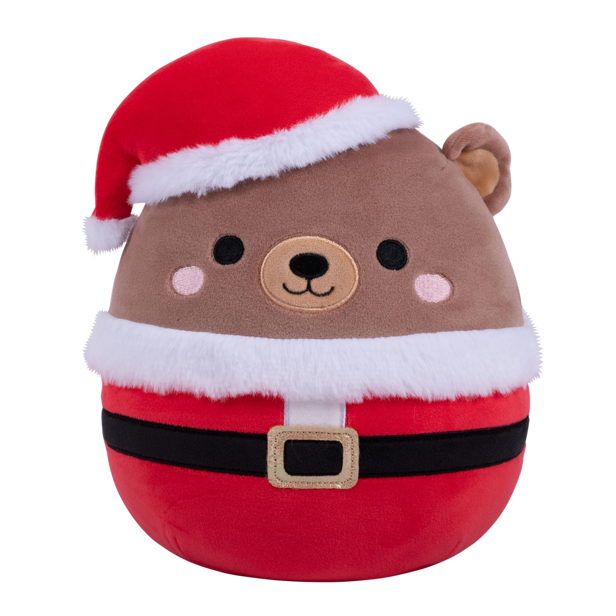 Squishmallows Original 7.5-Inch Omar the Brown Bear in Santa Outfit
