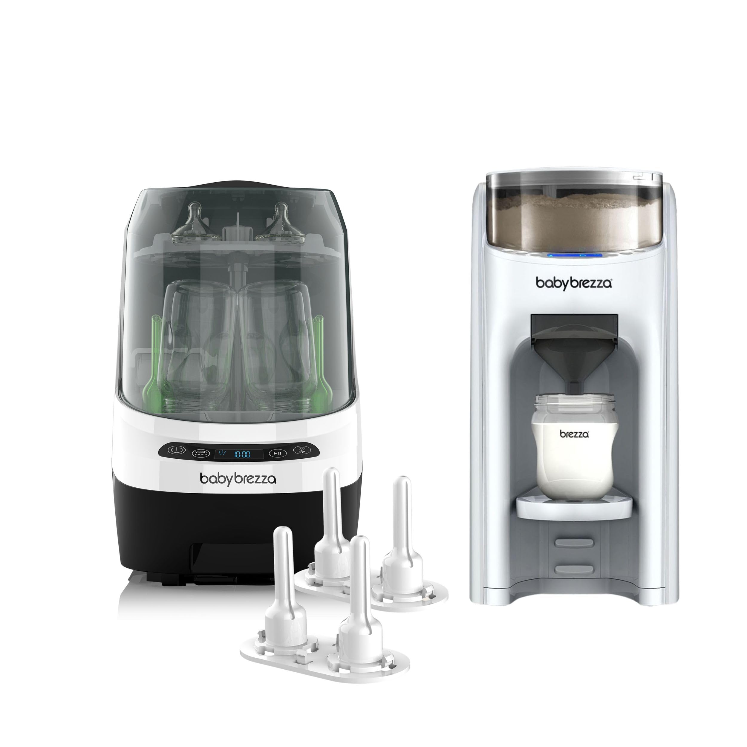 Baby Brezza Formula Pro Advanced & Bottle Washer Pro Bundle Set | Mischt Milchpulver & Wasser automatisch, wäscht, sterilisiert & trocknet Flaschen – vollautomatisches Bundle