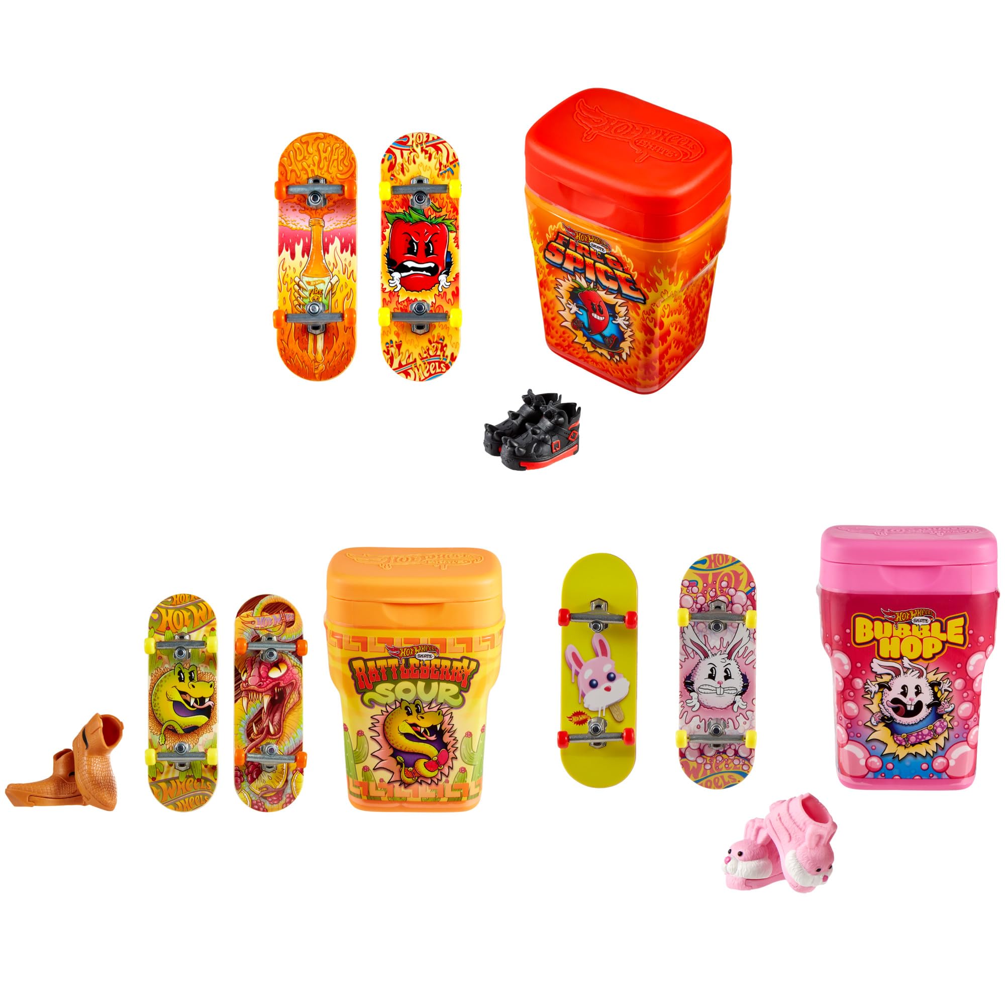 HOT WHEELS - Caixa de Pastilhas Fire and Spice HVK78 Skate