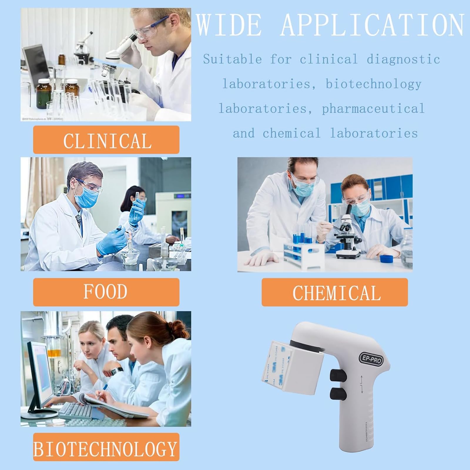 Controlador de pipeta eléctrica para laboratorios, rango de 0,1 a 100 ml, modos duales de gravedad y drenaje de energía, perfecto para diagnósticos clínicos y aplicaciones de investigación