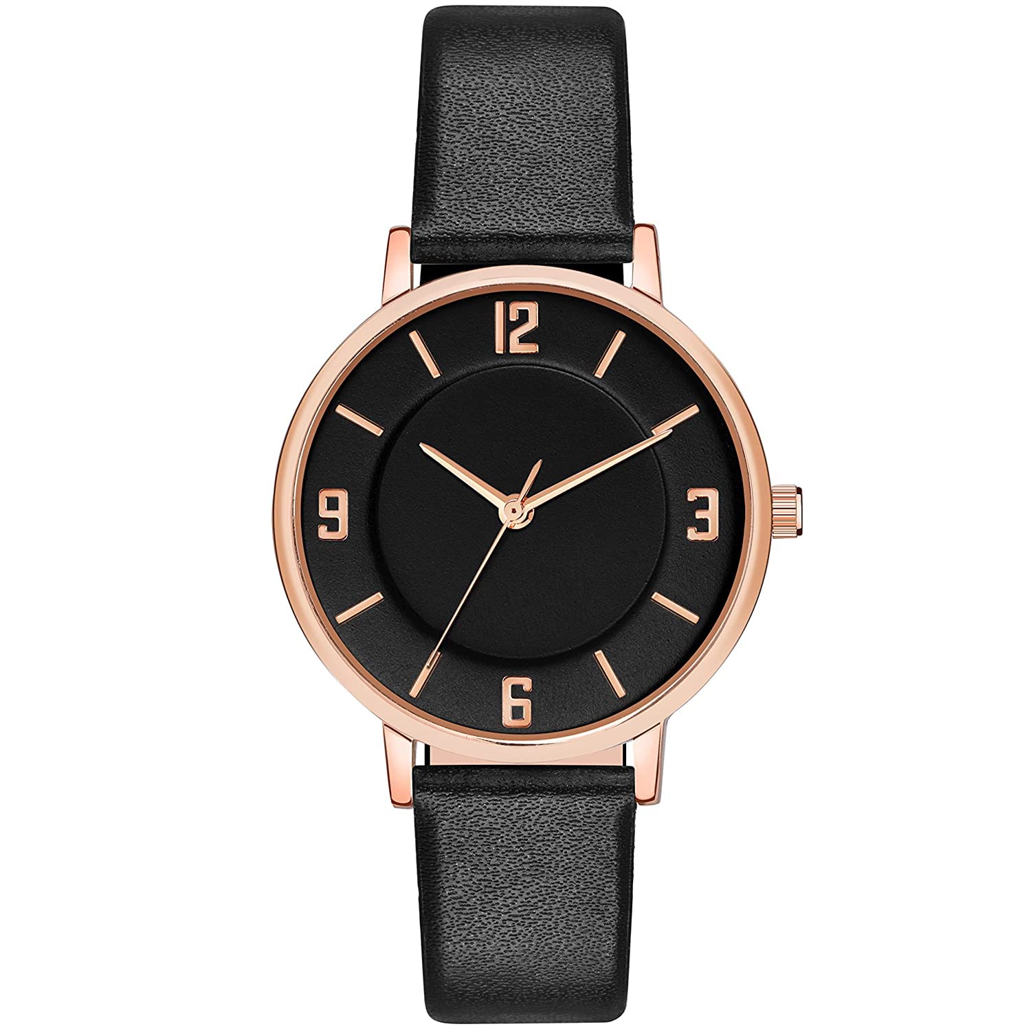 SWADESI STUFF Black Dial Ultra Light Weight Leather Strap Analog Watch for Women and Girls (B0B642NQSQ) Amazon Price History, Amazon Price Tracker
