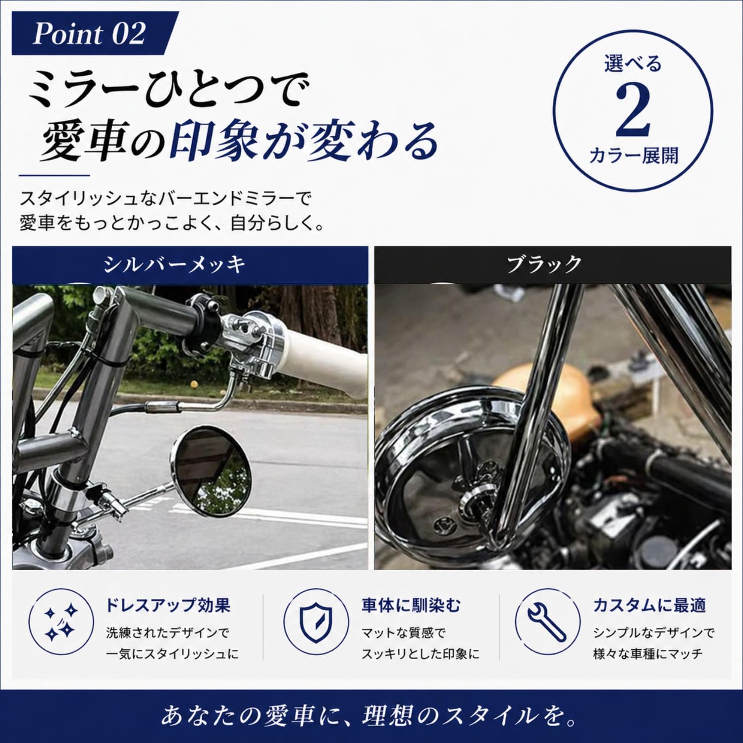 Amazon | KeiSquare バイクミラー クランプ 汎用 ランドミラー