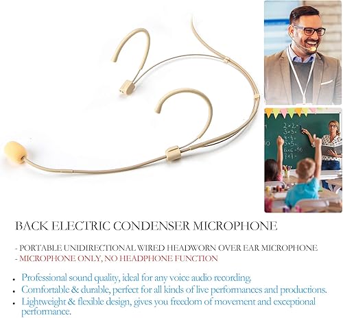 Miniatura 2 de Micrófono para auriculares, discreto, doble gancho para la oreja, se adapta a transmisores inalámbricos AKG para conferencias, actuaciones en vivo,
