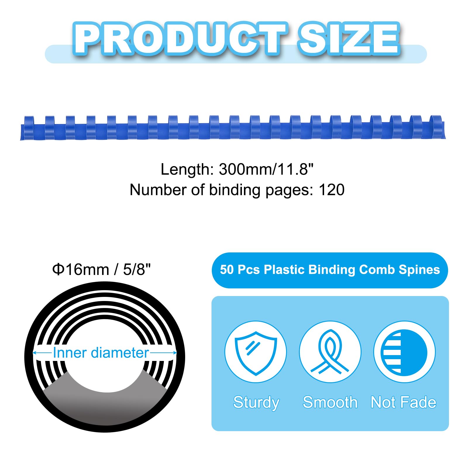 PATIKIL 16mm (5/8") Plastic Binding Combs - Image 2