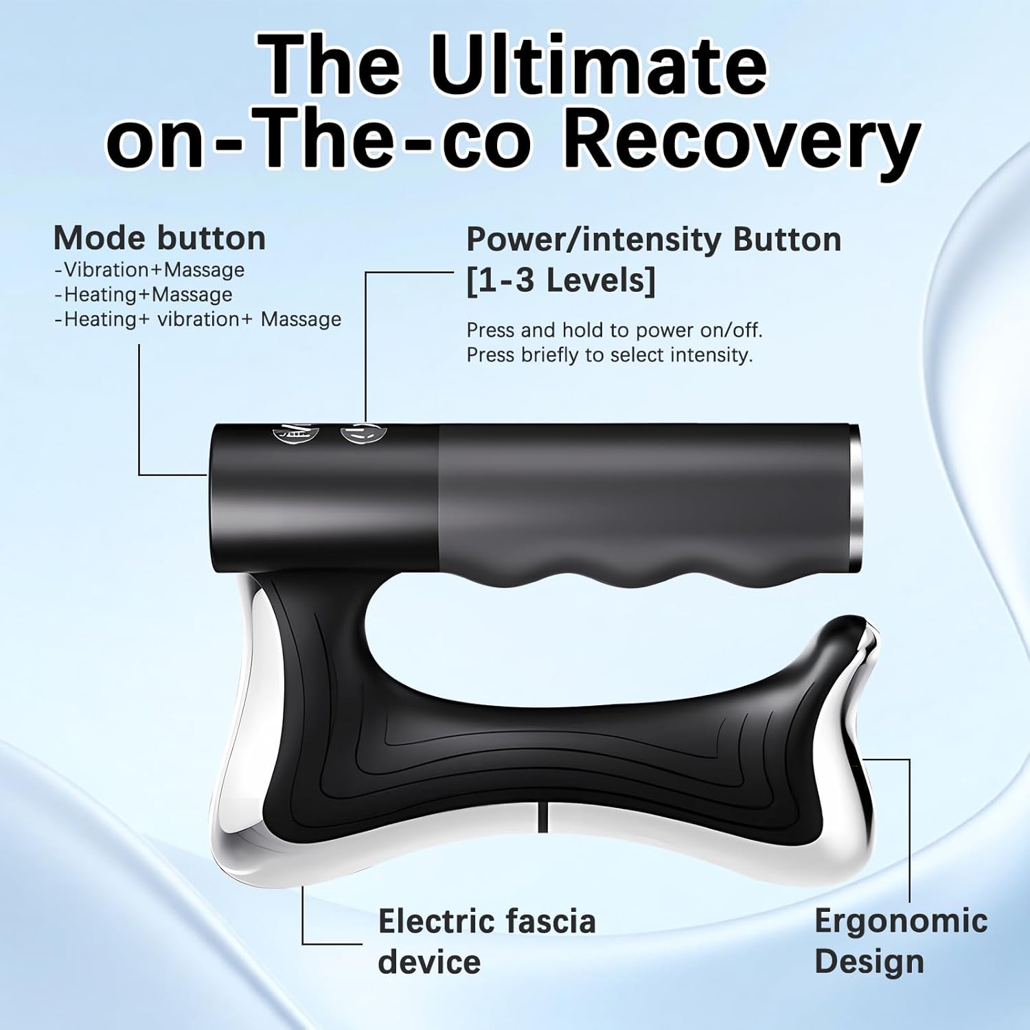 Heated Muscle Scraping Tool,Sculptor Full Body Contour Device,Portable Muscle Relaxation Therapy Device,Muscle Relief Better Circulation,Features Three Modes: Vibration, Massage& Heat(Black) - Image 4