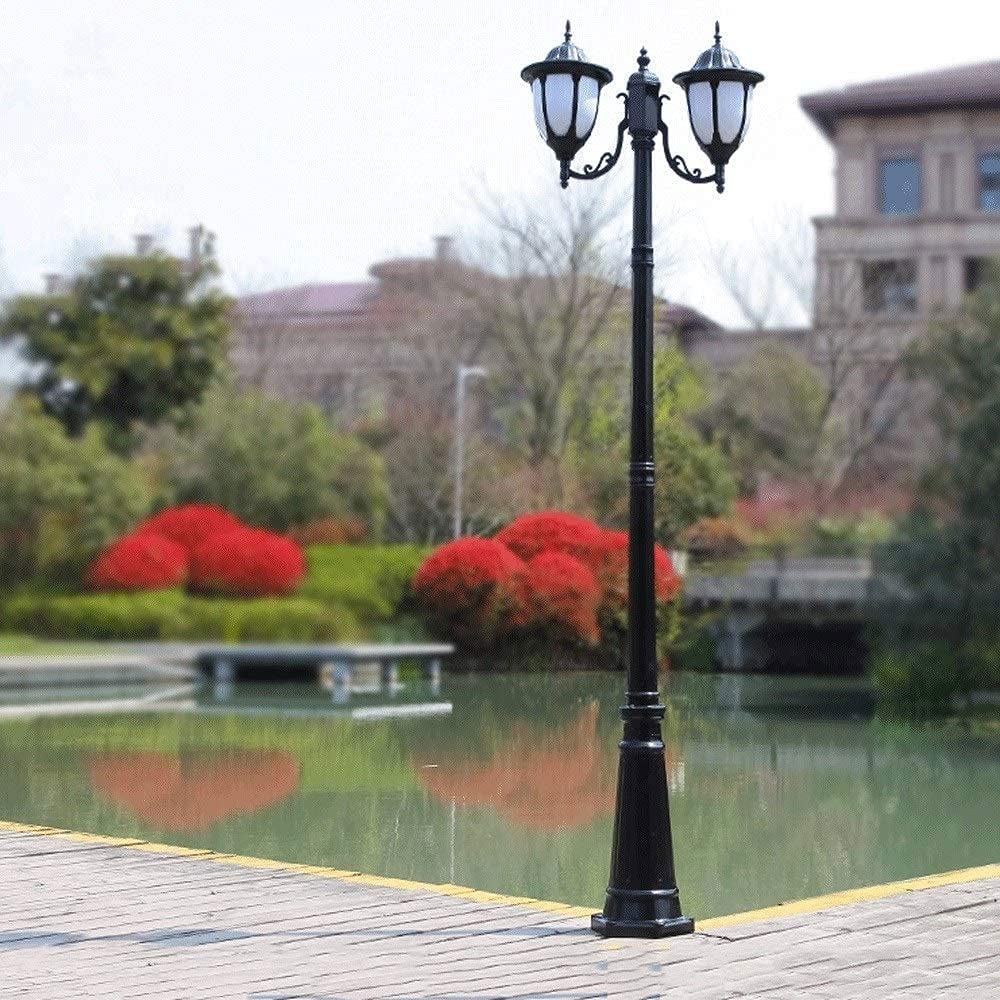 Lampy Zewnętrzne Na Słupku Lampy, 2-Lampy Zewnętrzne Na Słupku Lampy, Czarne, Oświetlenie Dziedzińca, Oświetlenie Uliczne, Oświetlenie Ogrodowe, Oświetlenie Alejki,Black-Height 290cm