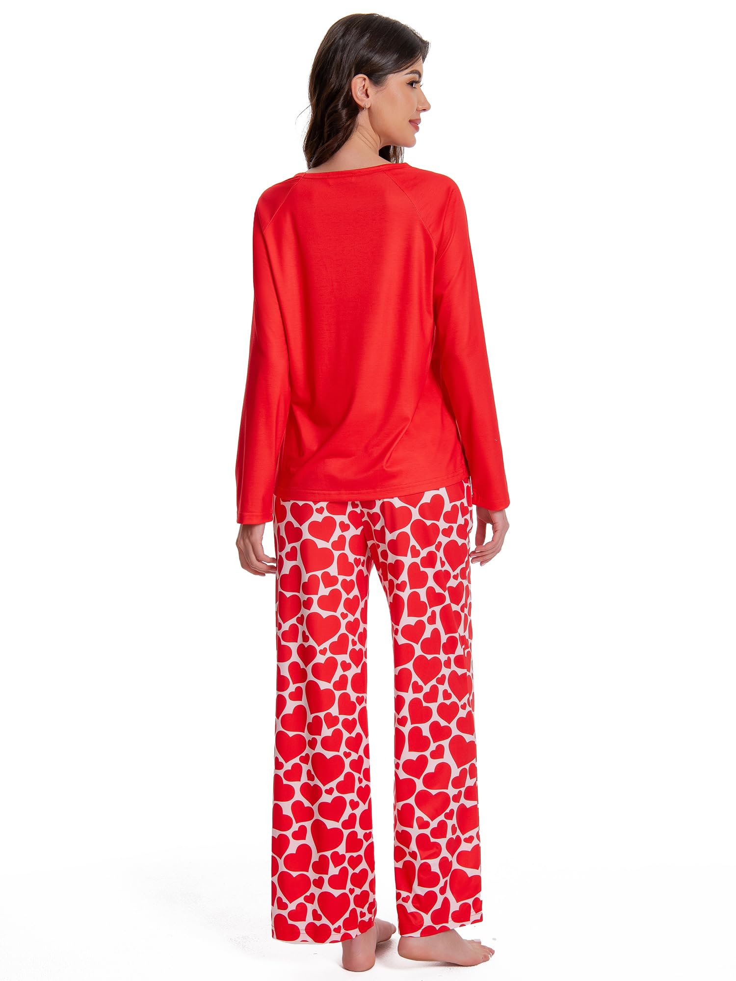 Conjunto de pijama a juego para parejas para mujeres y hombres, ropa de dormir de manga larga con bolsillo