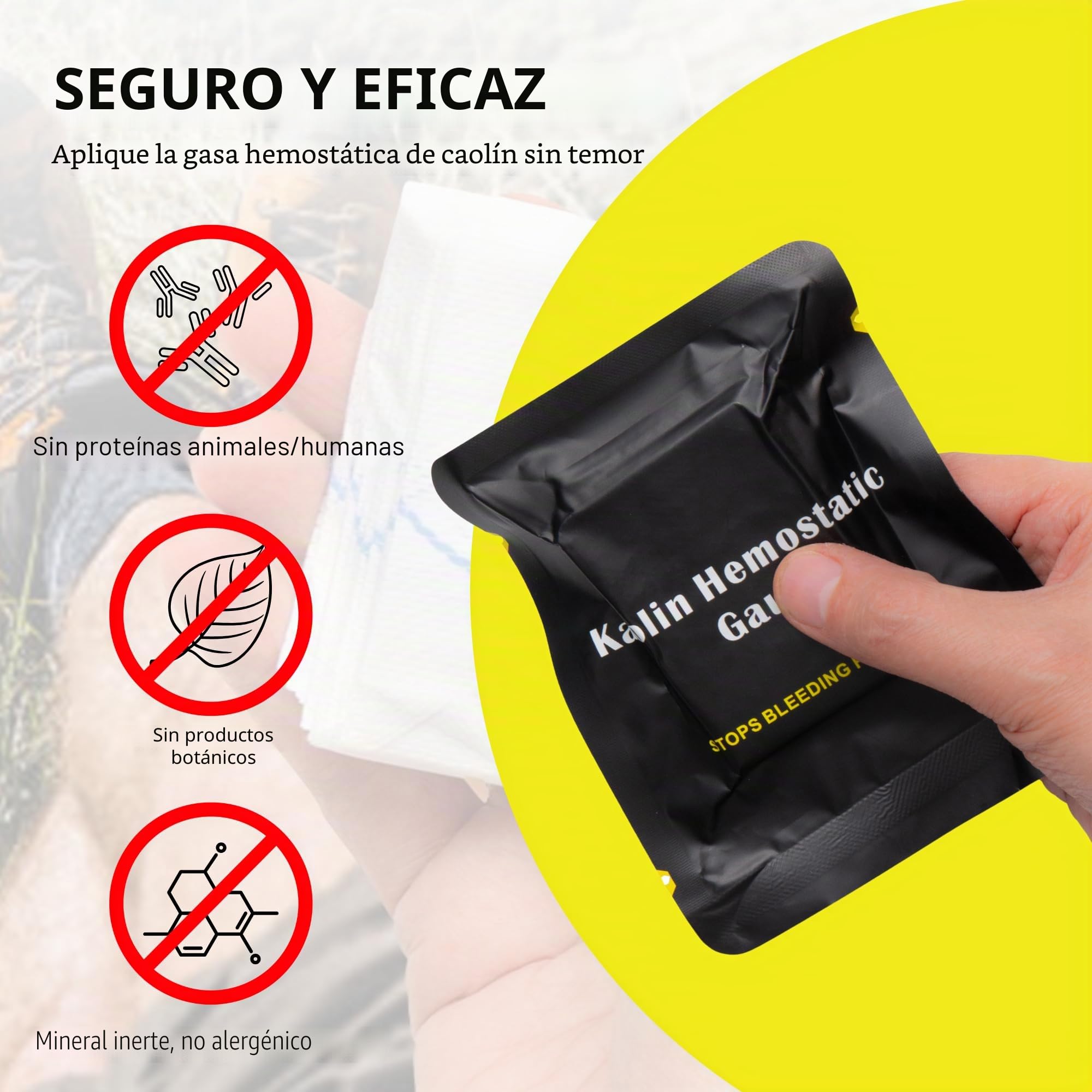 Charter Tactical First Aid Advanced Quick Clotting Combat Gasa - Gasa hemostática flexible para detener el kit de sangrado más rápido, con gasa de coagulación rápida, kit de supervivencia, 7,6 cm x