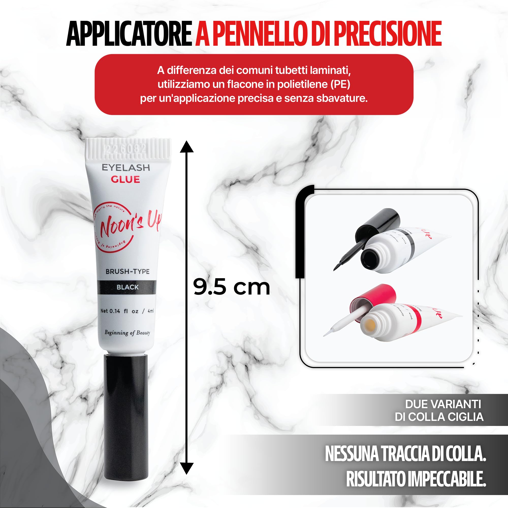NOON'S UP Colla per Ciglia Finte senza Formaldeide 4ml Trasparente