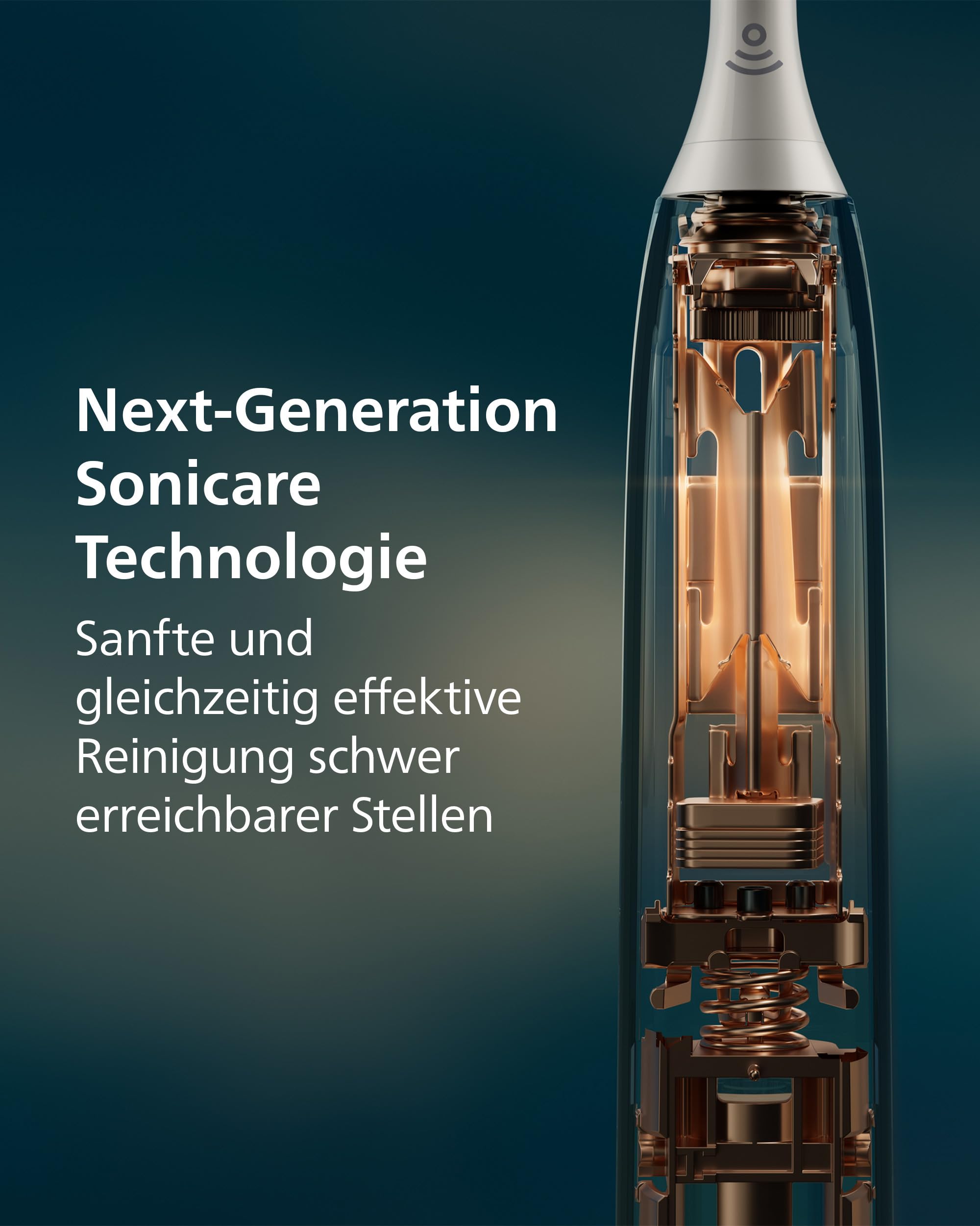 Philips Sonicare Next-Generation DiamondClean 8500 elektrische Zahnbürste - mit intelligenter Andruckkontrolle und 18 Einstellungen, Pulverweiß, HX8515/11