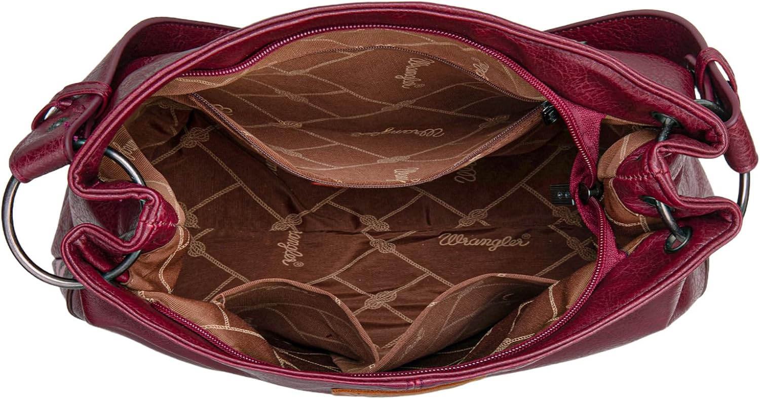 Wrangler Hobo Bags for Women Vegan Leather Top Handle Shoulder Purses and Handbags - Image 4