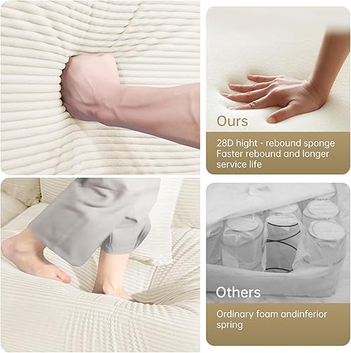 Miniatura 6 de Sofá modular de gran tamaño de 117.3 pulgadas, sofás modulares grandes de pana para sala de estar, sofás de 3 plazas, moderno juego de sofá de